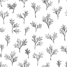 Hand drawn leaves seamless pattern