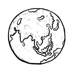 earth cartoon hand drawn