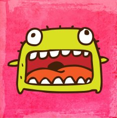 Monster on Grunge Background N12