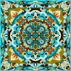 hand-drawing ornamental design for silk neckerchiefs or printing on textile N5