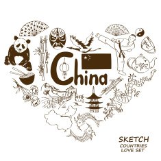 Chinese symbols in heart shape concept N2