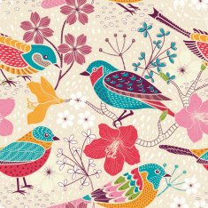 Seamless floral pattern with birds N23