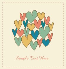 Decorative love banner with hearts in circle