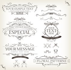 Vintage Old Labels Banners And Frame
