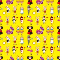 seamless Alice in Wonderland pattern N10