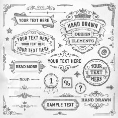 Hand drawn design elements N32
