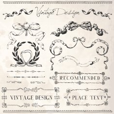 Vintage Ribbons Frames and design elements