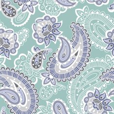 Turkish cucumber seamless pattern blue style
