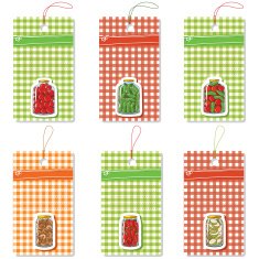 Vector set of six cardboard tags