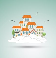 City in the sky Vector