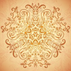 Chocolate floral ornament mandala background card N4