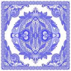 Traditional ornamental floral paisley bandanna N554