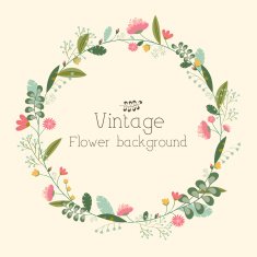 circle flower background concept of retro style color N2