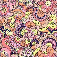 Seamless asian floral retro background pattern in vector N2