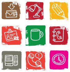 Office icon grunge blocks