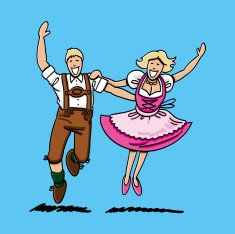 Happy Bavarian Couple Dancing
