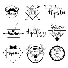 Hipster label set