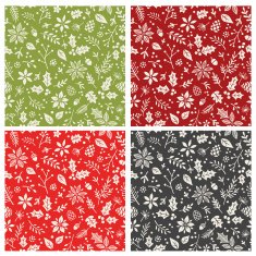 Set of Four Seamless Holiday Patterns