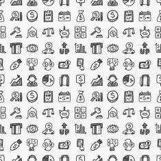 seamless doodle financial pattern N7