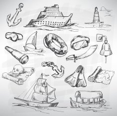Sea icon set N3