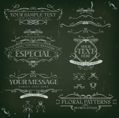 Vintage Old Labels Banners And Frame N2
