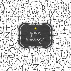 Chalkboard alphabet letters frame seamless pattern background