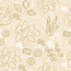 Background from hand-drawn pasta shapes