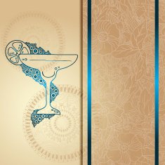 Template card with glass and bubbles vector illustration N4