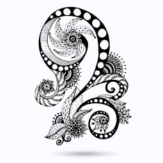 Henna Paisley Mehndi Doodles Design Element N17