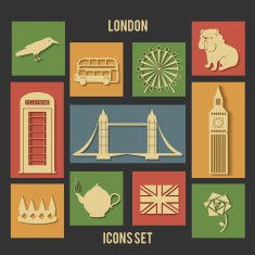London vector flat icons