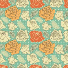 Pop art seamlesss with roses