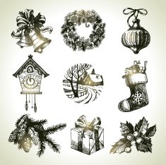Hand Drawn Christmas Set N27