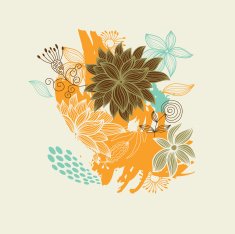 Grunge floral background N8