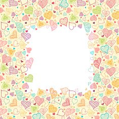 Doodle Hearts Frame Background