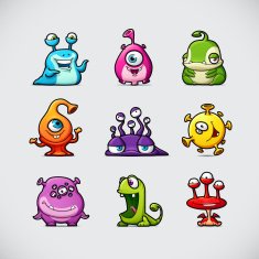 Cute Cartoon Monsters N19
