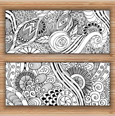 Abstract Hand Drawn Ethnic Pattern Cards