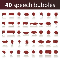 Set of 40 Speech Bubble Icons