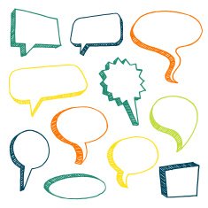 Hand drawn speech bubbles N7