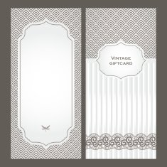 Luxury abstract decorative gift card template with lace ribbon