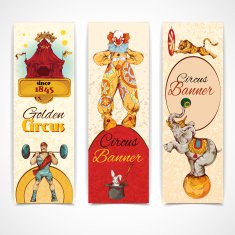 Circus vintage banners set