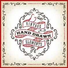 Hand Drawn Vintage Label N27