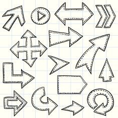 Arrows sign in sketch style N2