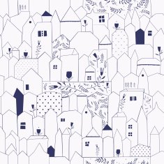 Seamless pattern Figure cities in vintage style N2