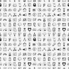 seamless doodle communication pattern N127