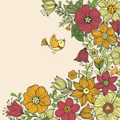 Vintage floral banner N3