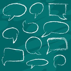 Chalk speech bubbles