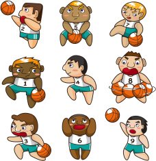 cartoon basketball player icon