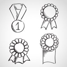 Set of sketch prize ribbons N2