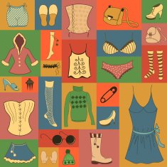 Retro hipsters clothes set