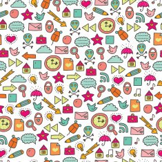 Cartoon seamless web icon pattern